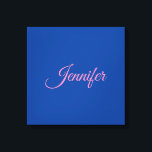 Toile Calligraphie Elegant rose Bleu Nom personnalisé<br><div class="desc">Ce produit était très bon et j'adore comme il est facile pour la conception de personnaliser. Le design était très simple,  donc je suis très heureux quand je crée.</div>