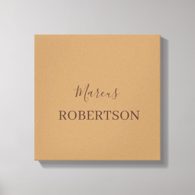 Toile Calligraphie monogramme marron minimaliste profess (Recto)