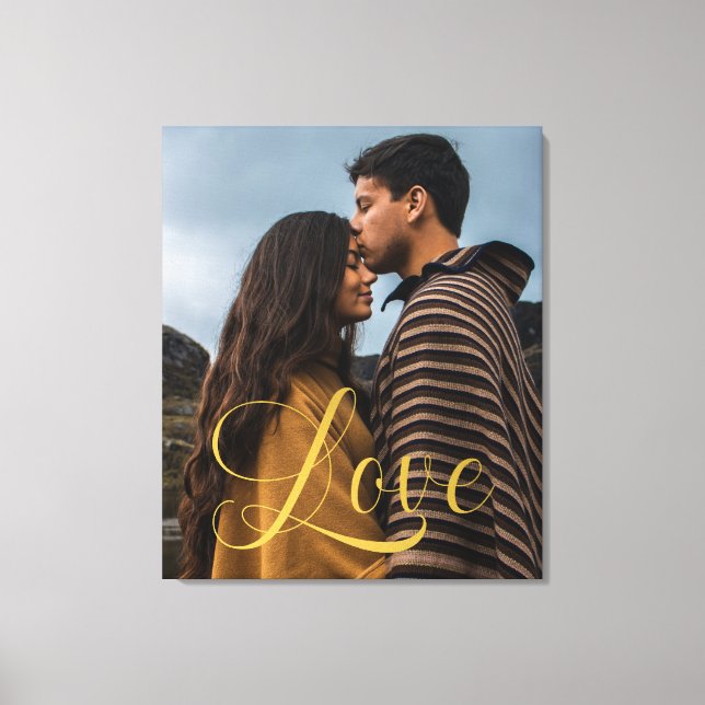 Toile Calligraphie or Script Couple Photo (Recto)