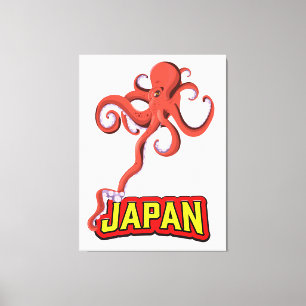 Toile Calmar géant Japon cartoon