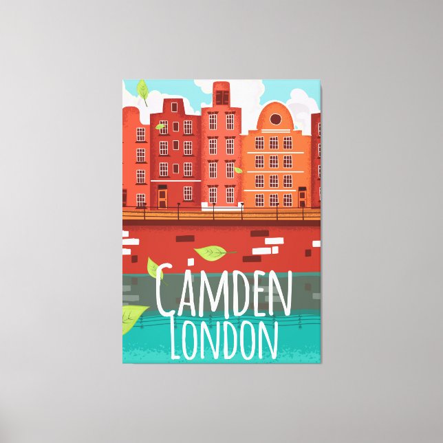 Toile Camden, affiche de voyage vintage londonienne (Recto)
