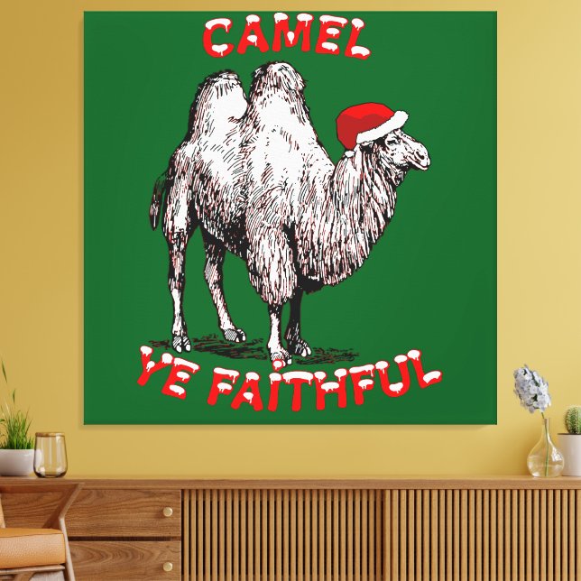 Toile Camel Ye Faithful Fun Pun Design de vacances (Insitu(Salon))