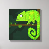 Caméléon vert mignon