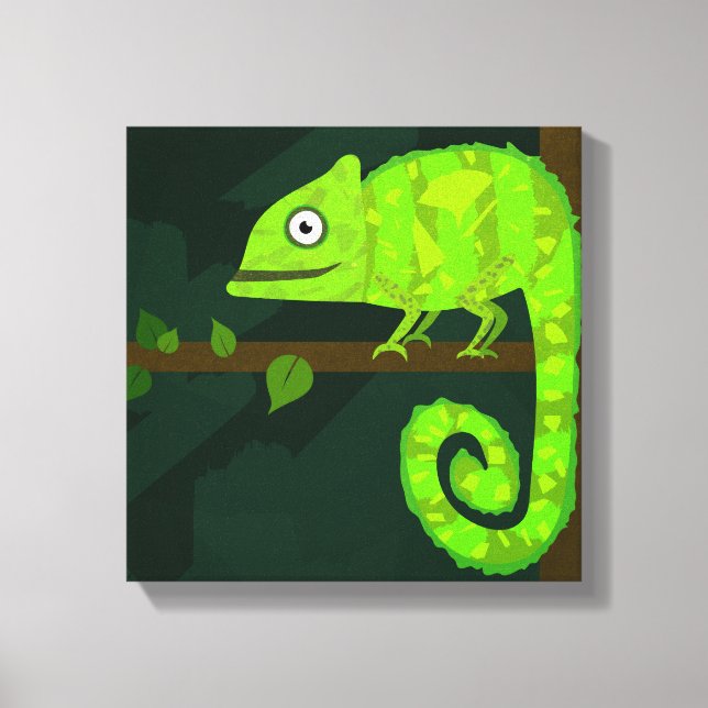 Toile Caméléon vert mignon (Recto)