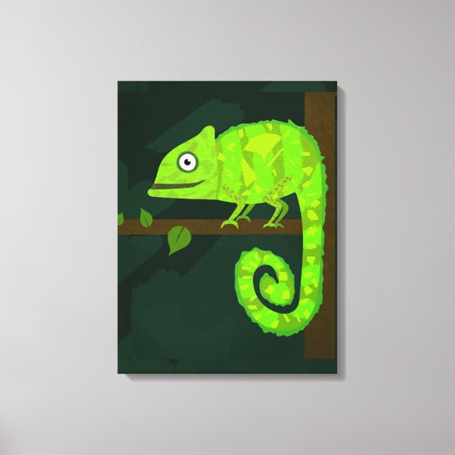 Toile Caméléon vert mignon (Recto)