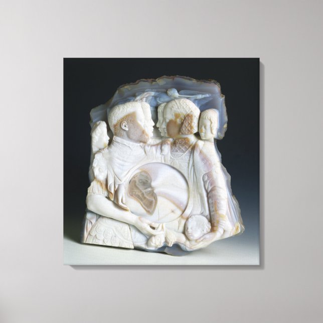 Toile Cameo depicting Cosimo de Medici (1519-74) and his (Recto)