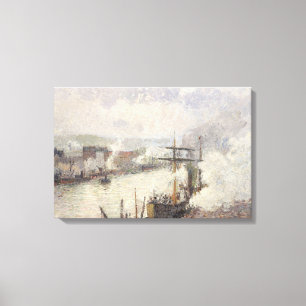 Toile Camille Pissarro - Bateaux à vapeur dans le Port d