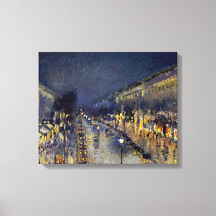 Toile Camille Pissarro - Boulevard Montmartre en nuit