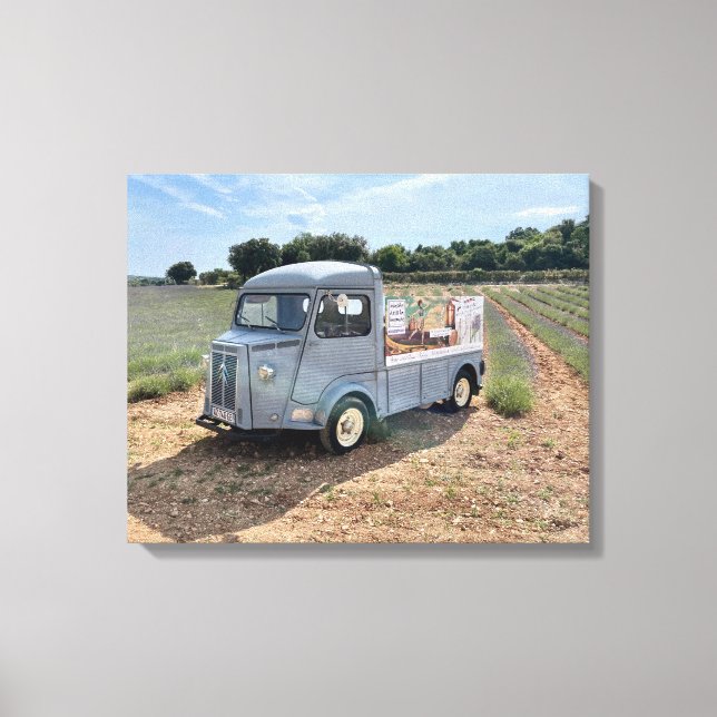 Toile Camion français en champ de lavande (Recto)
