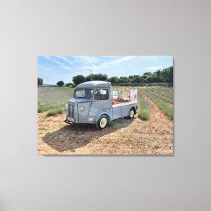 Toile Camion français en champ de lavande