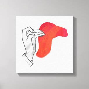 Toile Camion Silhouette Main Rouge