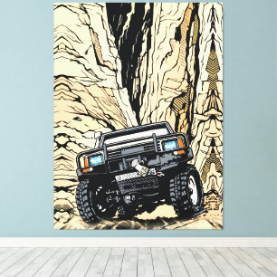 Toile Camion Tout-Terrain Rétro Rock Crawl Art Pop