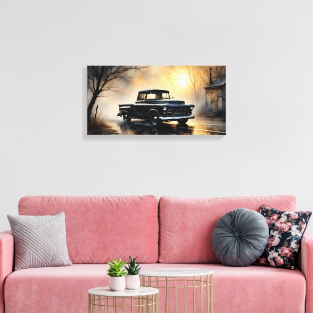 Toile Camionnette Vintage Classique Noire 1957 (Insitu(Salon))