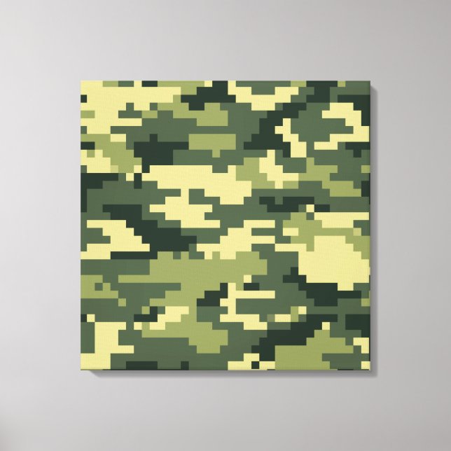 Toile Camouflage numérique en bois à 8 bits / Camo (Recto)