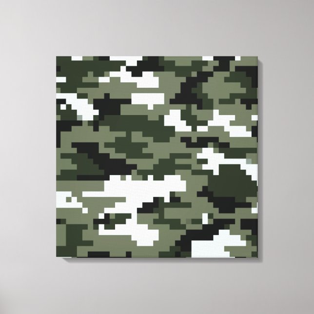 Toile Camouflage urbain numérique à 8 bits / Camo (Recto)
