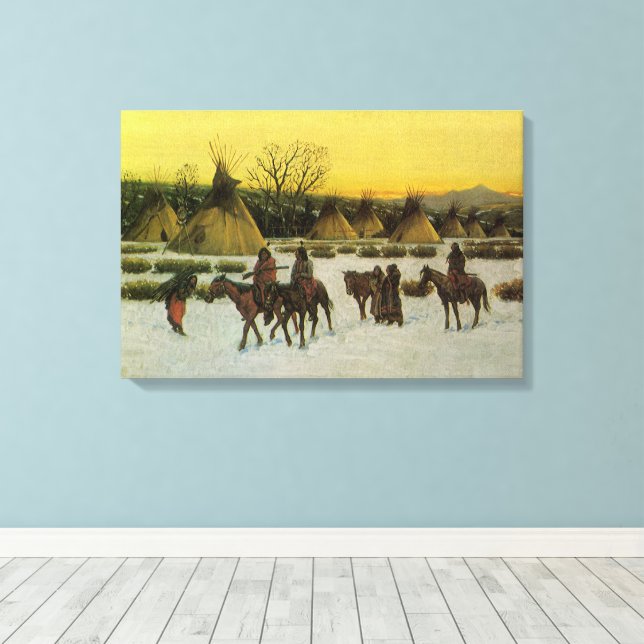 Toile Camp Sioux à Wounded Knee par John Hauser (Insitu (Plancher de Bois))