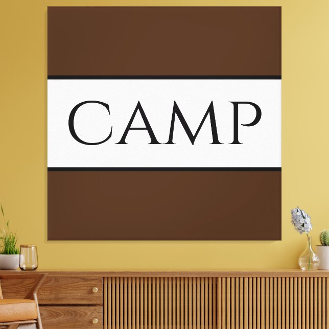 Toile CAMP Sporty Retro Bold Brown White Wide Stripes (Insitu(Salon))