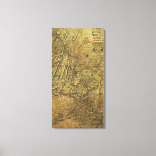 Toile Campagne Atlanta - Guerre civile Carte panoramique