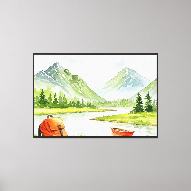 Toile Camping près d'une rivière (Recto)
