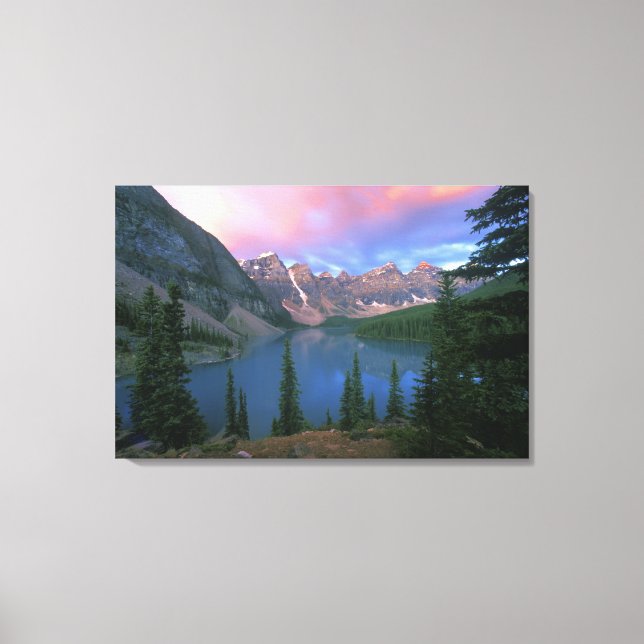 Toile Canada, Alberta, lac Moraine à l'aube, Banff (Recto)