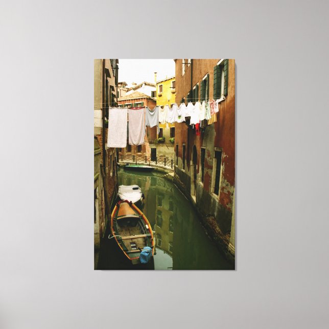 Toile Canal de Venise Laverie Mur Art (Recto)