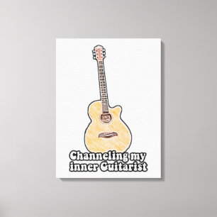 Toile Canalisation de mon guitariste intérieur.mot guita