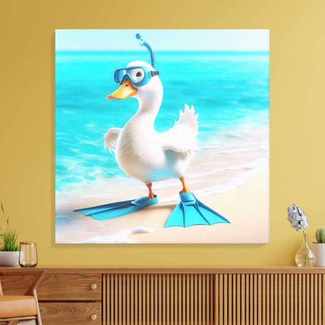 Toile Canard Blanc Avec Engin De Plongée (Insitu(Salon))