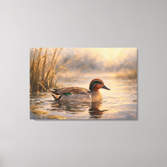 Toile Canard des marais | Art de la faune côtière | Étir (Recto)