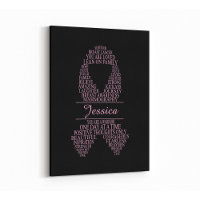 Cancer du sein personnalisé Ribbon Wall Art