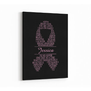 Toile Cancer du sein personnalisé Ribbon Wall Art
