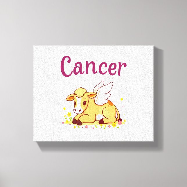 Toile Cancer Vache zodiaque, Cancer mignon (Recto)