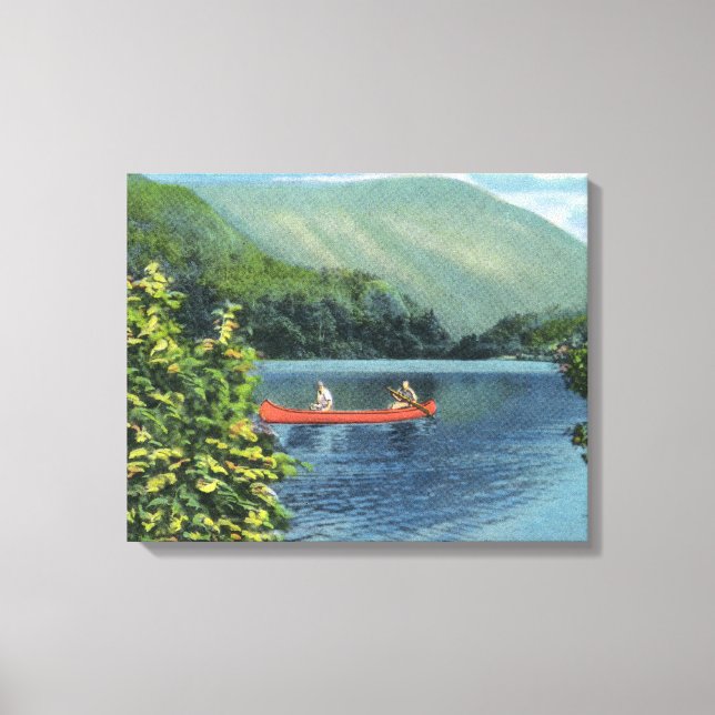 Toile Canoë en couple sur un lac (Recto)