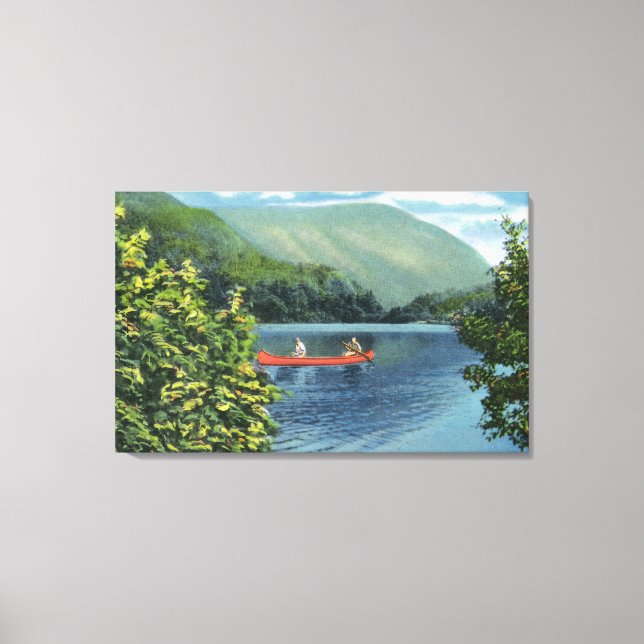 Toile Canoë en couple sur un lac (Recto)
