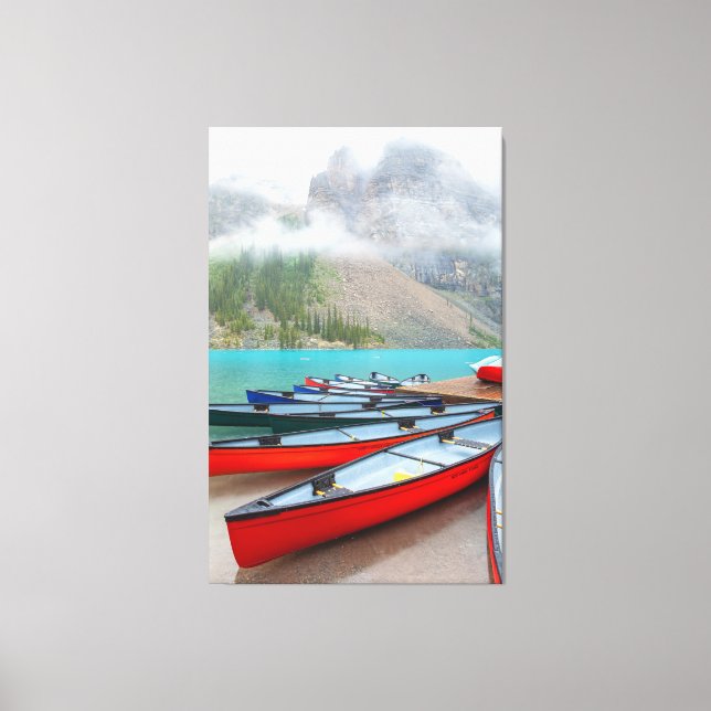 Toile Canoës au lac Moraine (Recto)