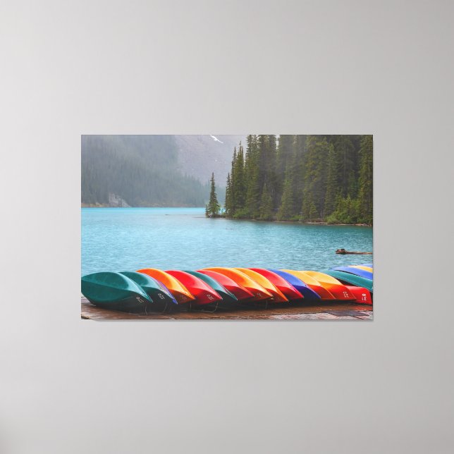 Toile Canoes du lac Moraine (Recto)
