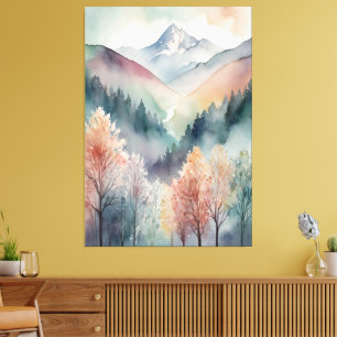 Toile Canvas aquarelle Mur des montagnes Abstraites