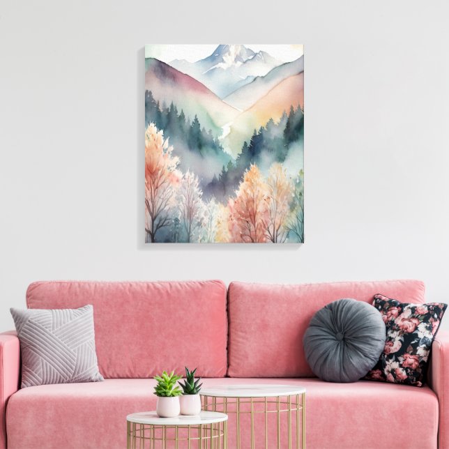 Toile Canvas aquarelle | Mur des montagnes Abstraites (Insitu(Salon))