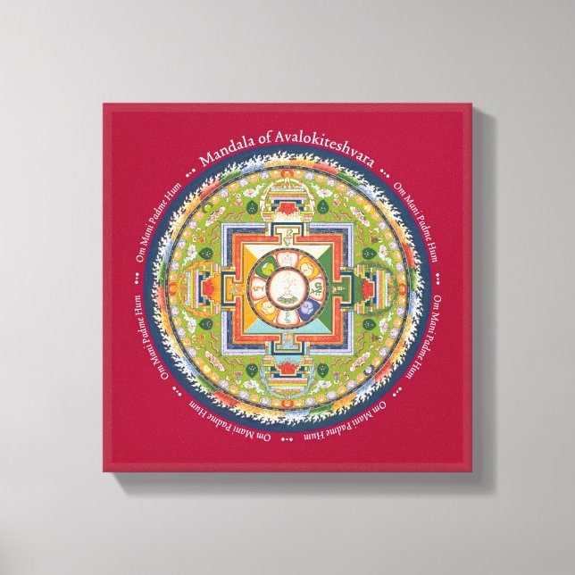 Toile CANVAS CARRÉ - Mandala de Chenrezig (Compassion) (Recto)