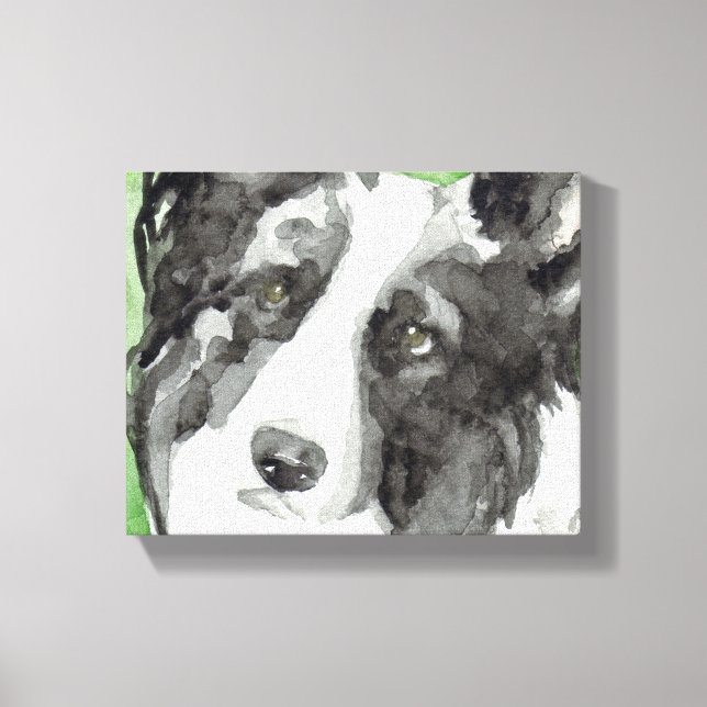 Toile Canvas Chien Art Avec Bordure Collie (Recto)