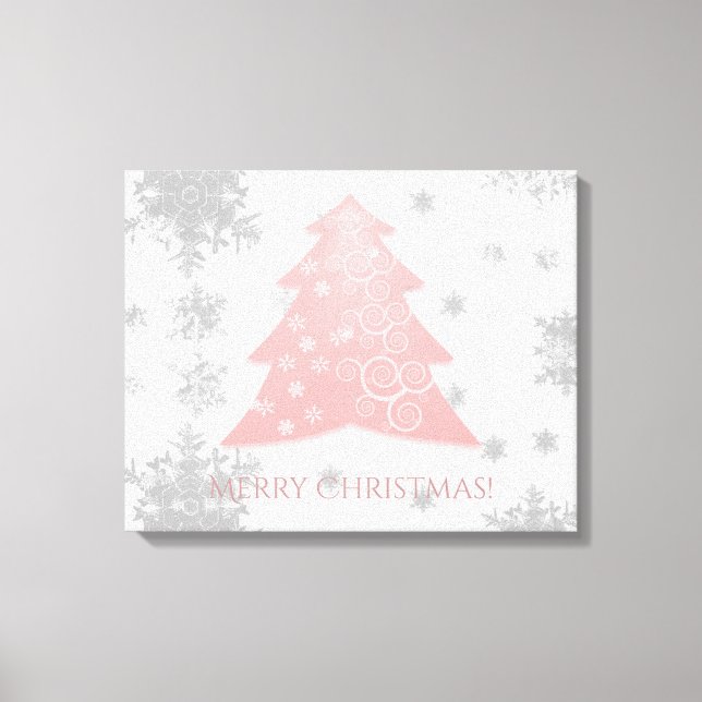 Toile Canvas d'arbre de Noël rose (Recto)