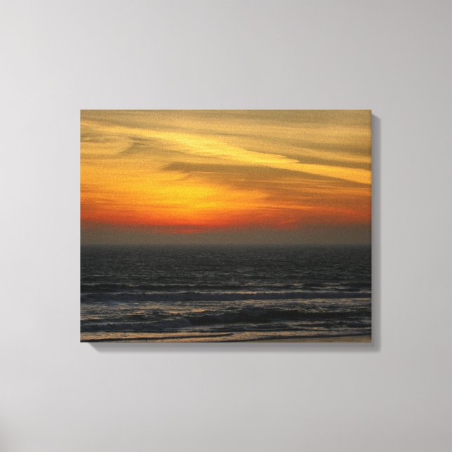 Toile Canvas de coucher de soleil sur la plage (Recto)