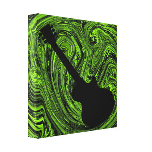 Toile Canvas de guitare Abstraite, Vert