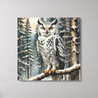 Canvas de hibou d'hiver