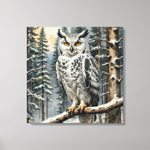 Toile Canvas de hibou d'hiver