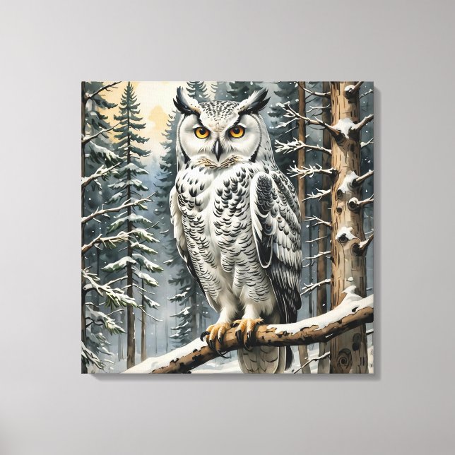 Toile Canvas de hibou d'hiver (Recto)