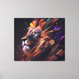 Toile Canvas de Lion Abstrait