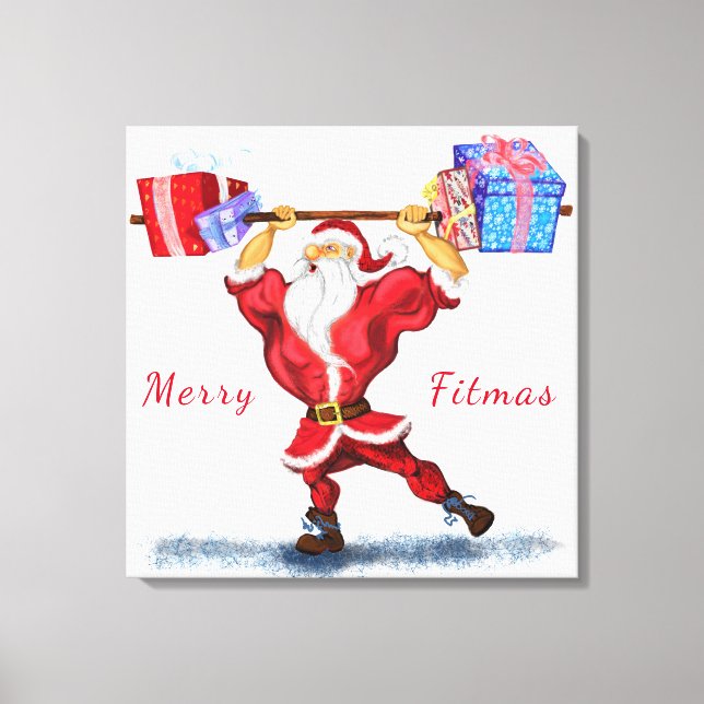 Toile Canvas de Noël Imprimer Cadeau Bodybuilder Père No (Recto)