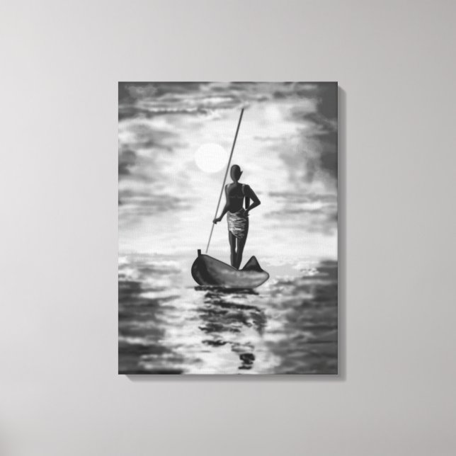 Toile Canvas de pêcheur couché de soleil Imprimer Peintu (Recto)