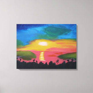 Toile Canvas de peinture acrylique Hawaiian Sunset Impri