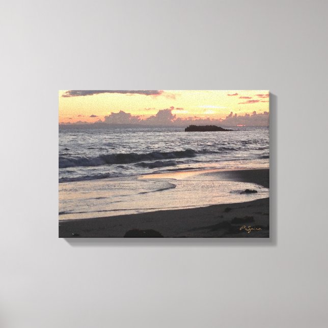 Toile Canvas de plage du coucher de soleil (Recto)